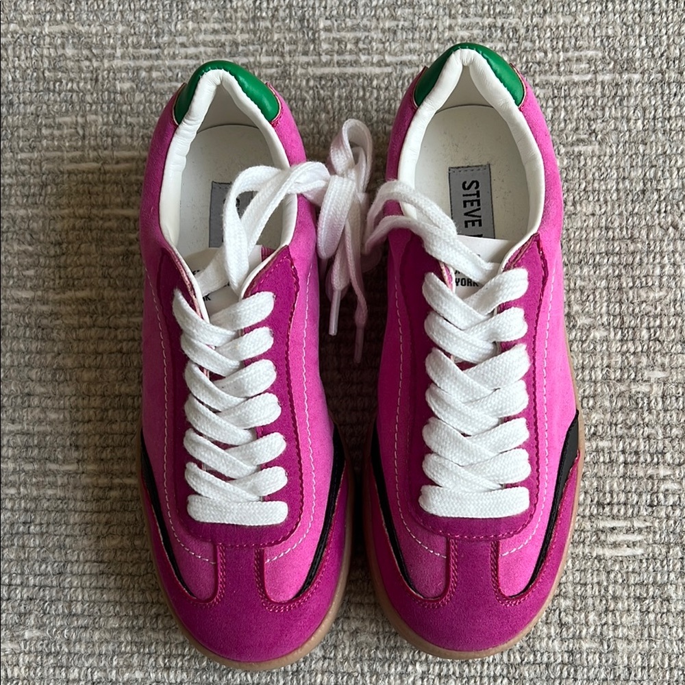Steve Madden Fuchsia and Green Sneakers
